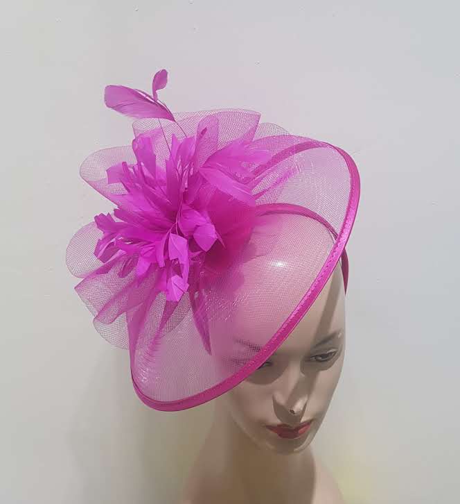 "Elegant Collection Crinoline Fascinator with Feathers"