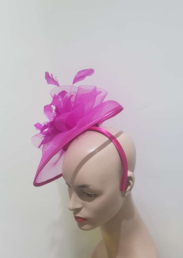 "Elegant Collection Crinoline Fascinator with Feathers"