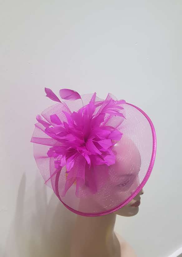 "Elegant Collection Crinoline Fascinator with Feathers"