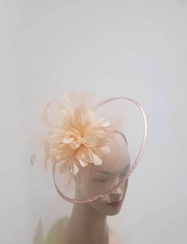 "Elegant Collection Crinoline Fascinator with Feathers"