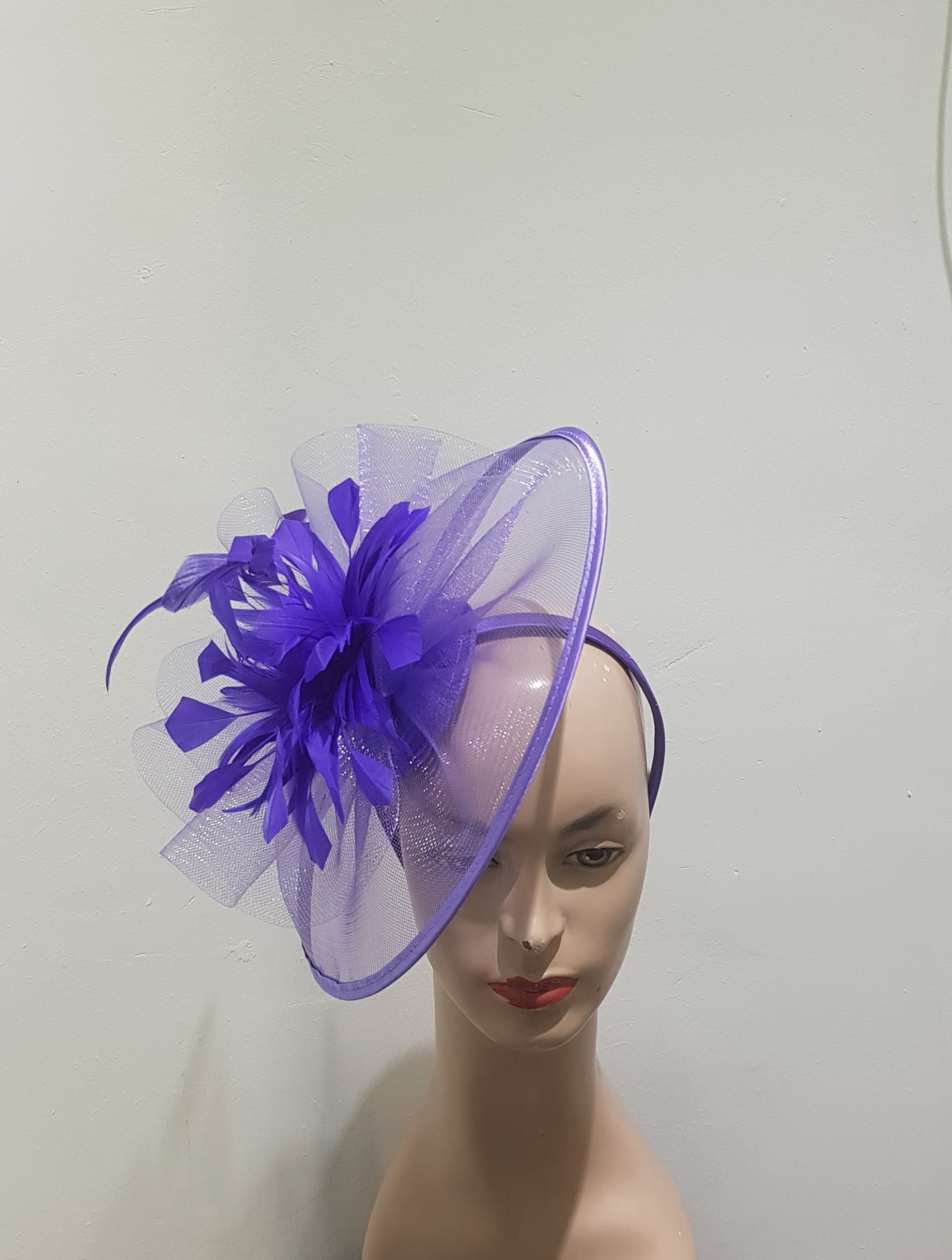 "Elegant Collection Crinoline Fascinator with Feathers"