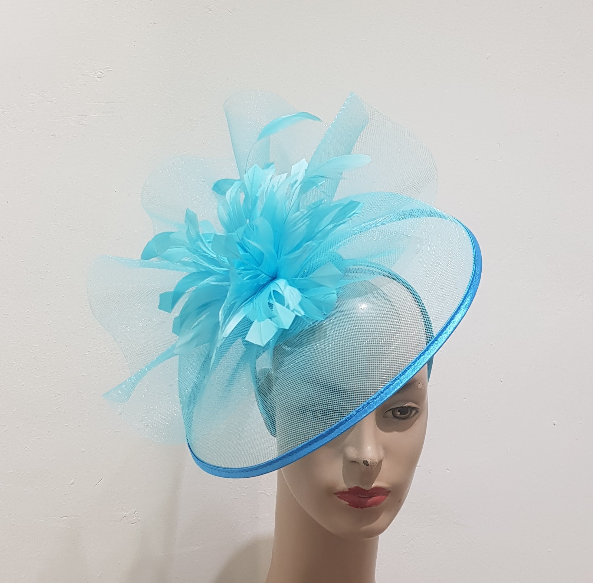 "Elegant Collection Crinoline Fascinator with Feathers"