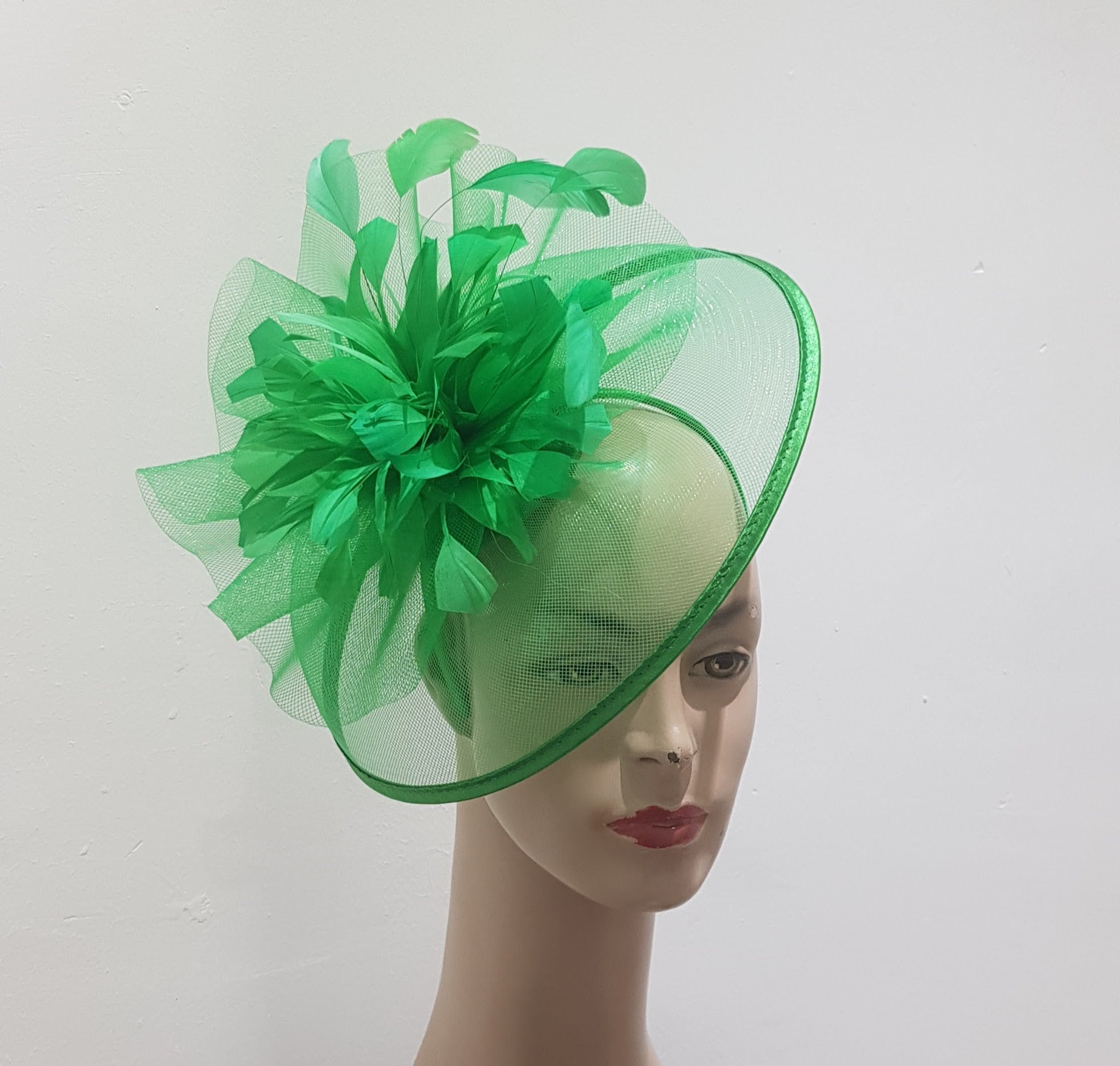 "Elegant Collection Crinoline Fascinator with Feathers"