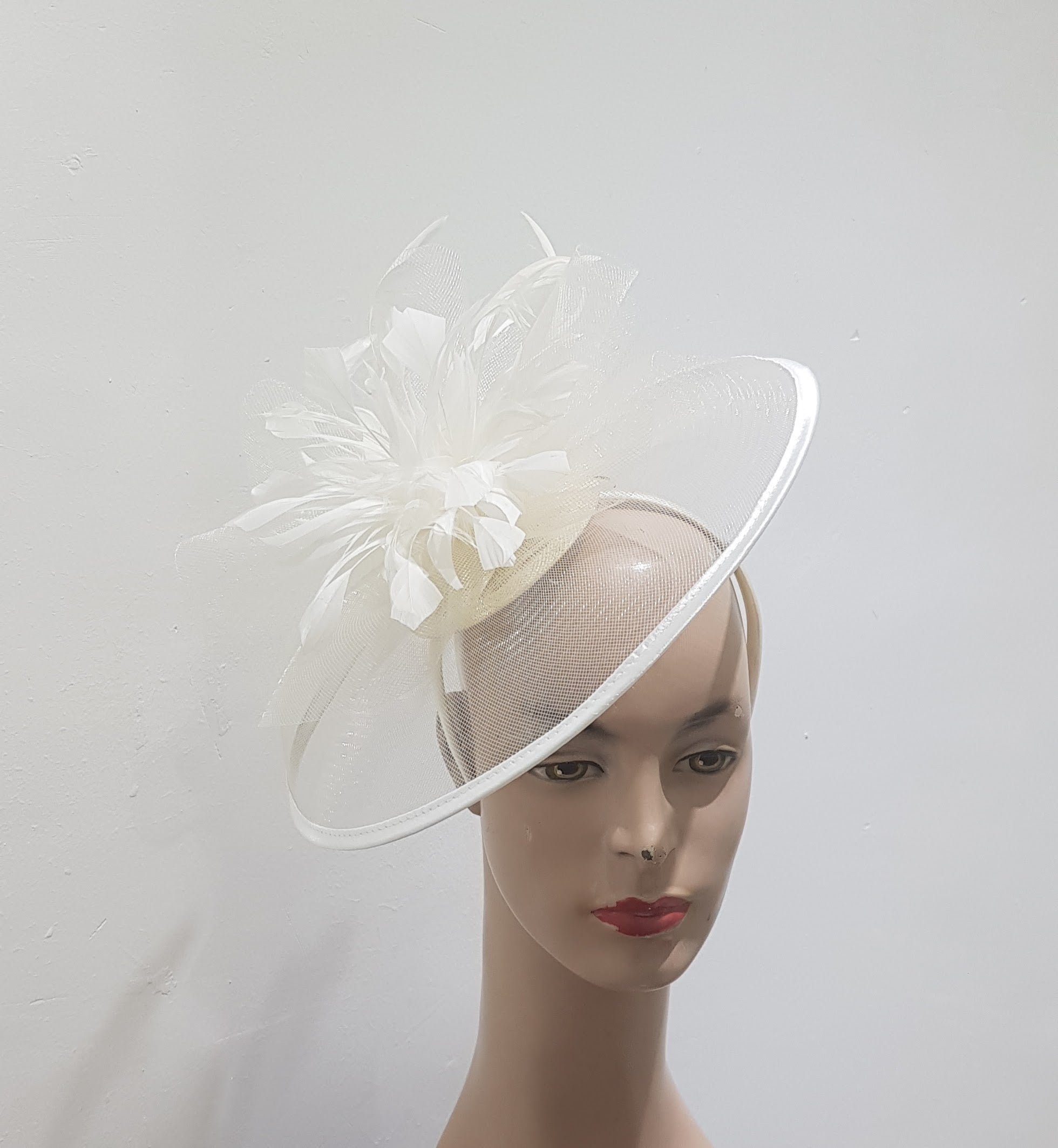 "Elegant Collection Crinoline Fascinator with Feathers"