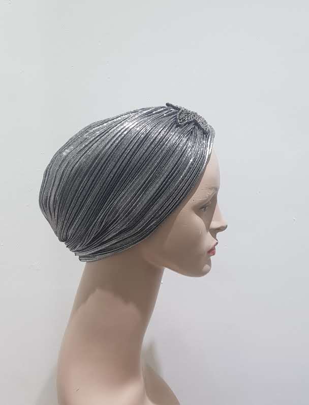 Radiant Shimmer Pleated Turban