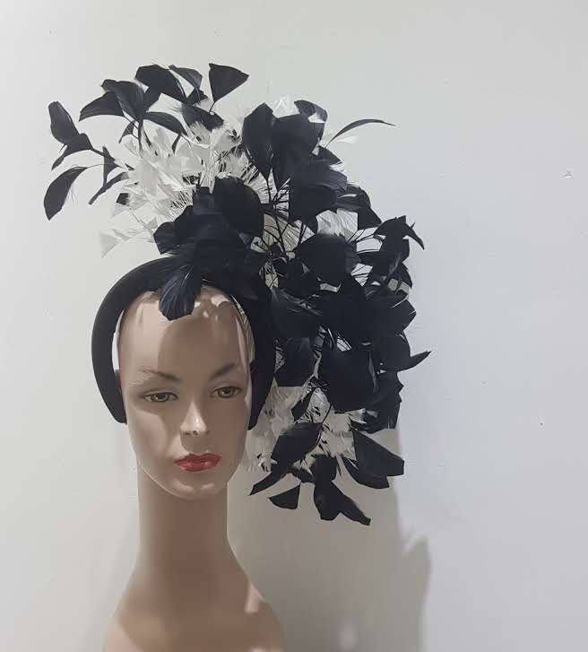 Monochrome Majesty Feather Headdress