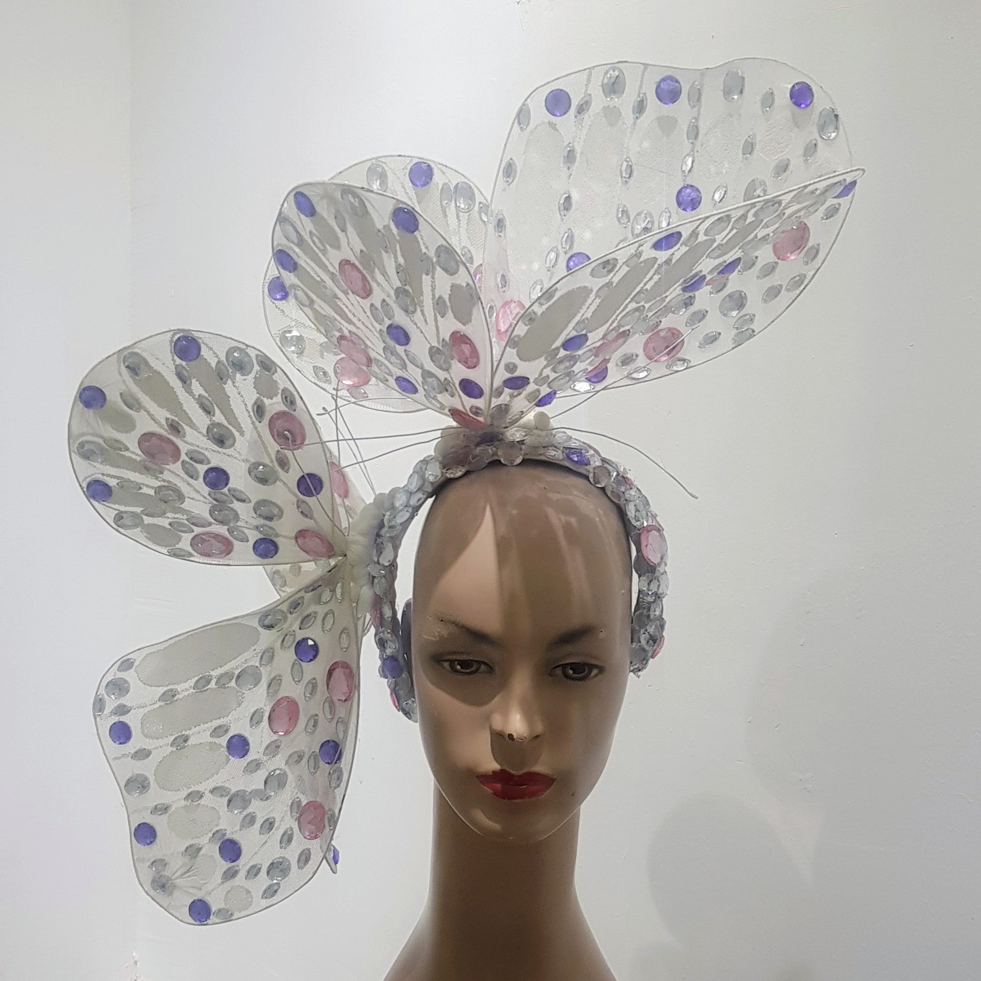 Whimsical Butterfly: Multicolored Stone Fascinator