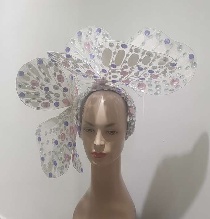 Whimsical Butterfly: Multicolored Stone Fascinator