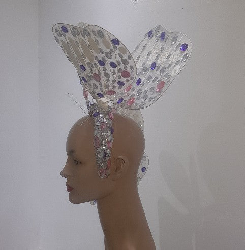 Whimsical Butterfly: Multicolored Stone Fascinator