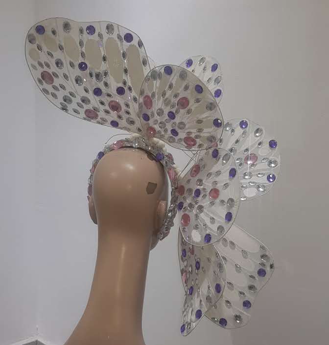 Whimsical Butterfly: Multicolored Stone Fascinator