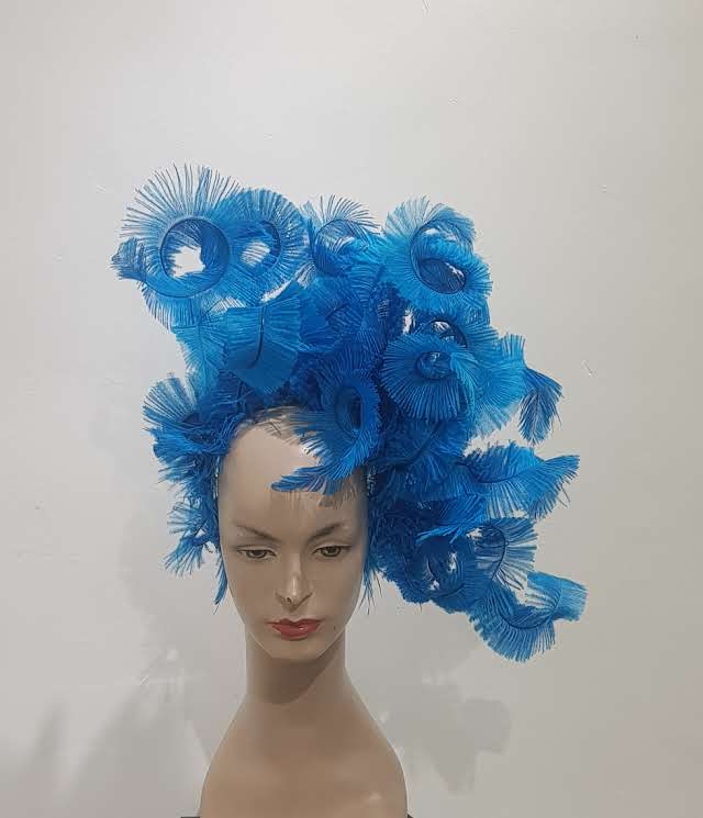 Cerulean Cascade Feather Fascinator