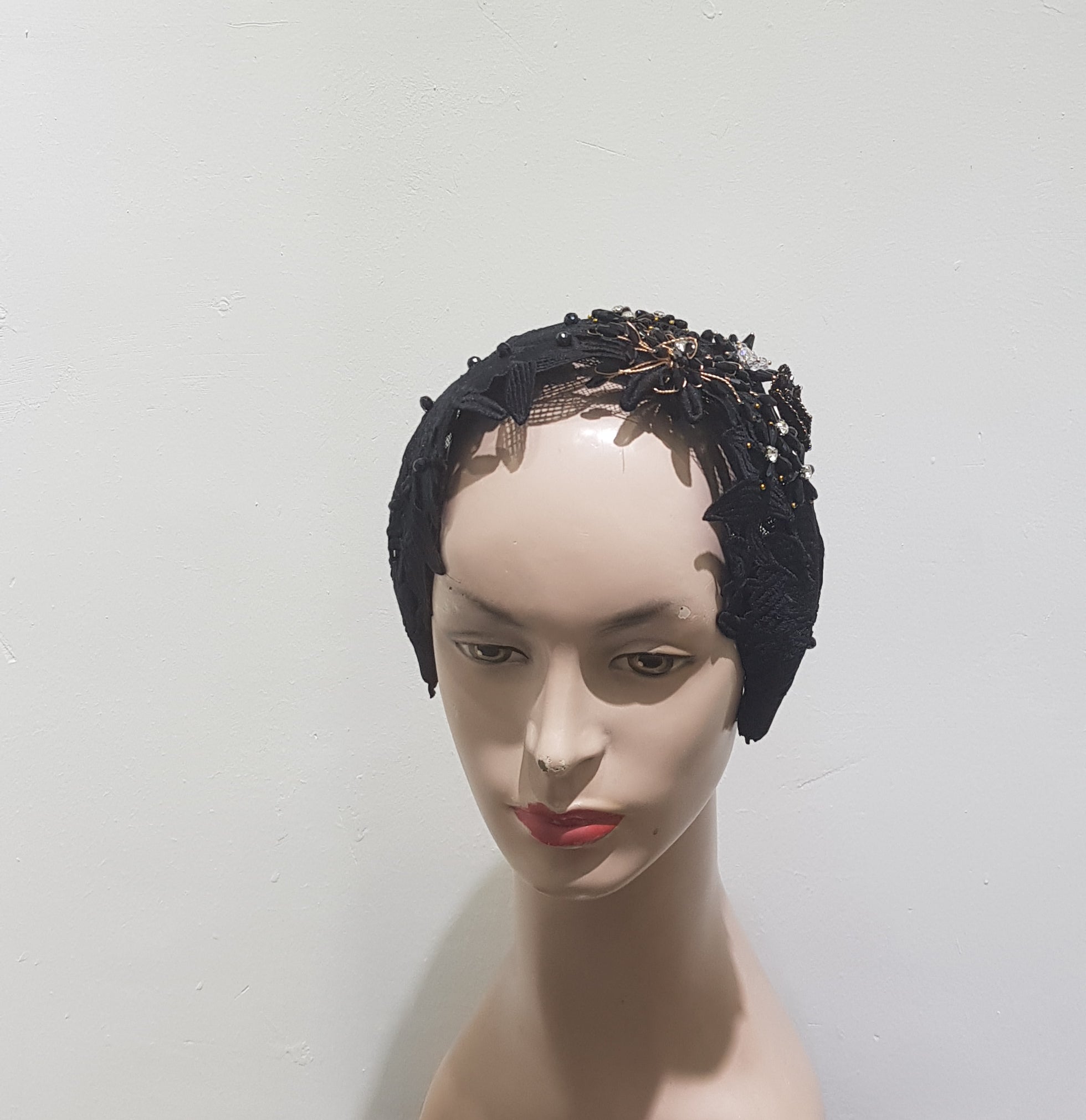 Elegant Black Lace Cap Headband