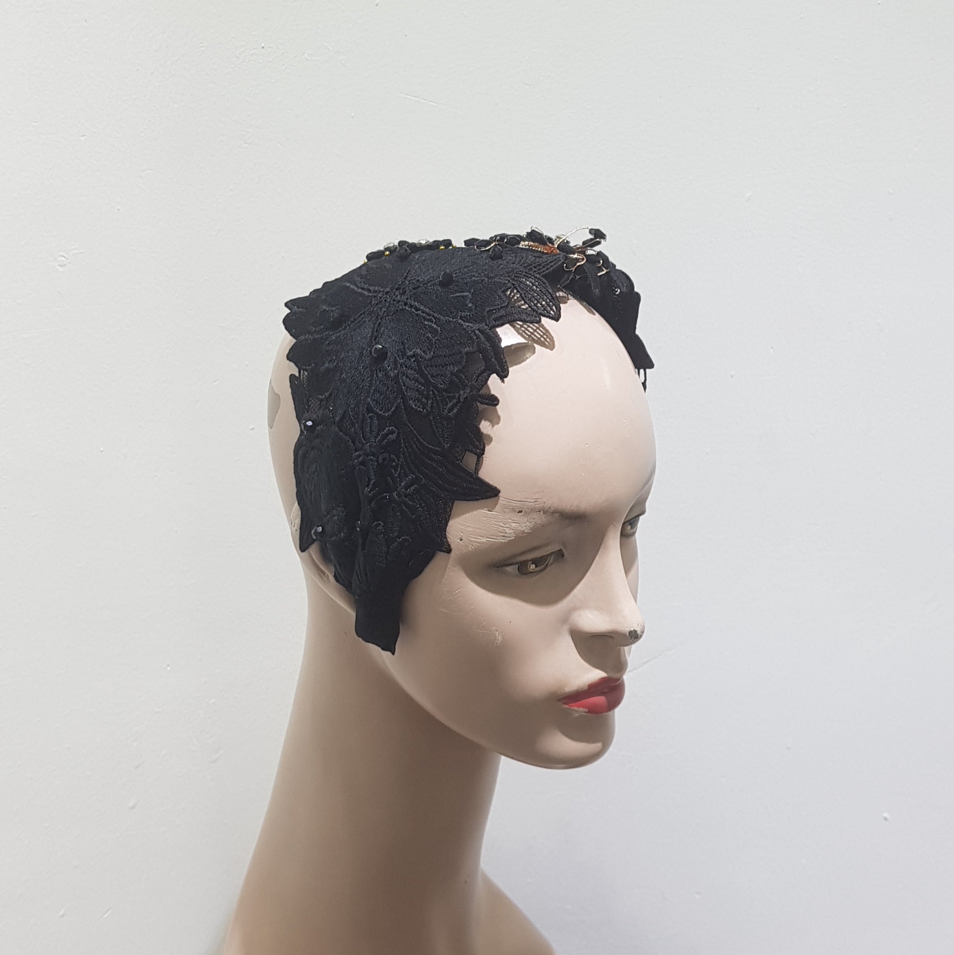 Elegant Black Lace Cap Headband