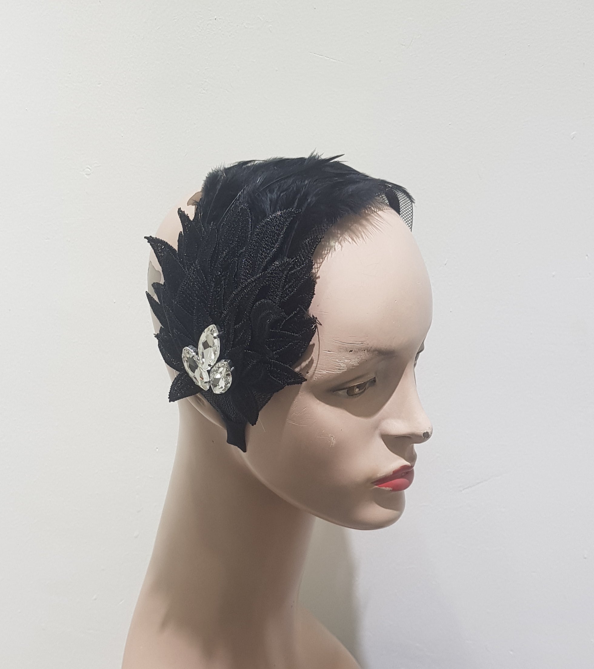 Elegant Feather and Lace Headband Duo