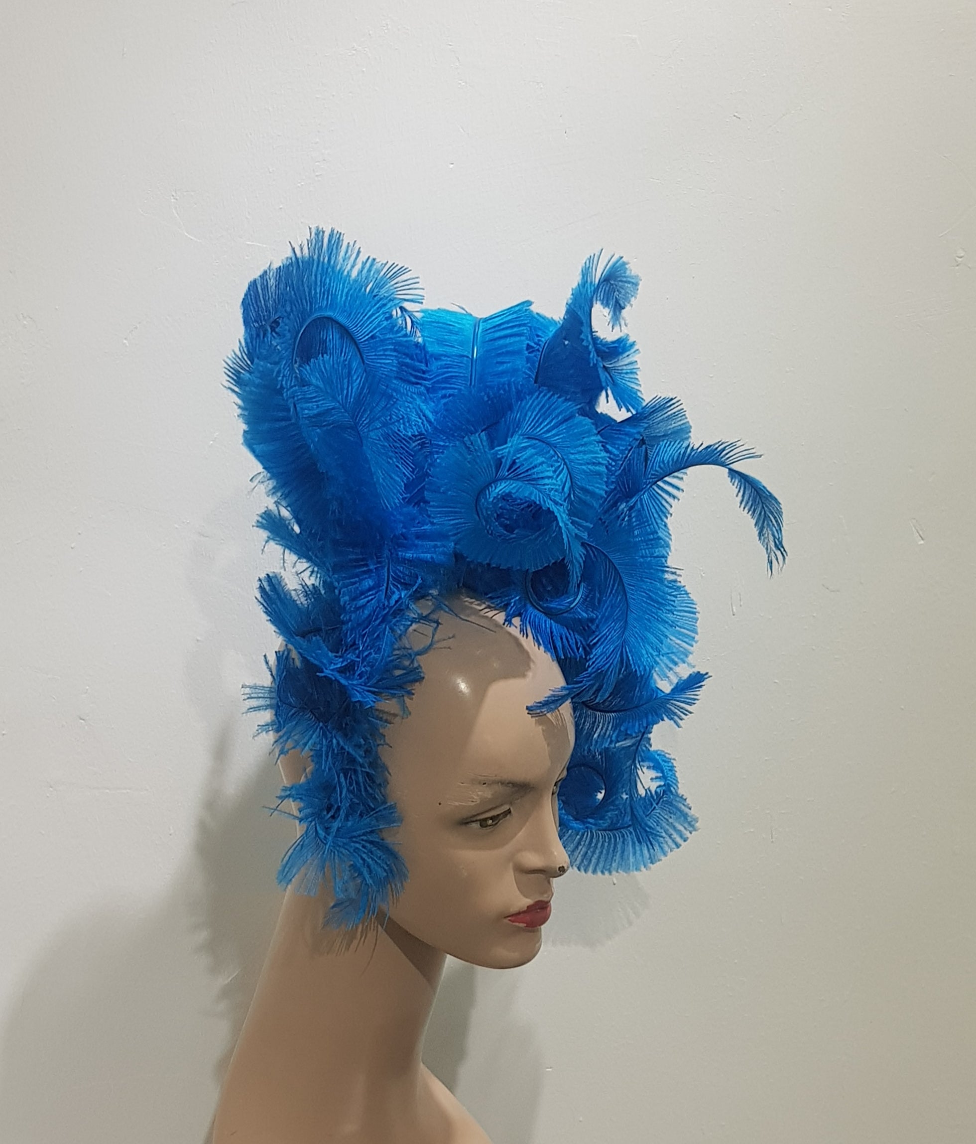 Cerulean Cascade Feather Fascinator