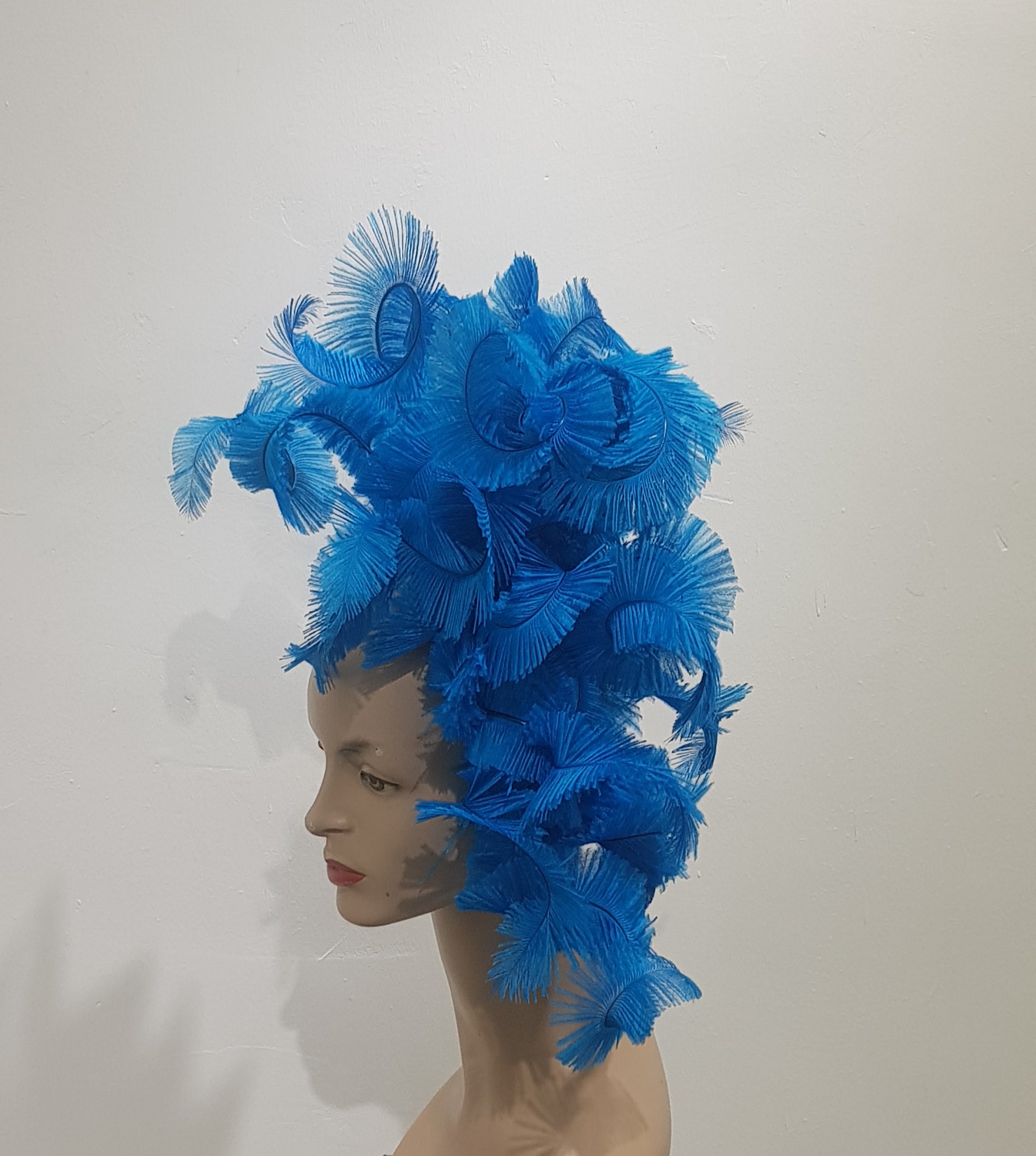 Cerulean Cascade Feather Fascinator