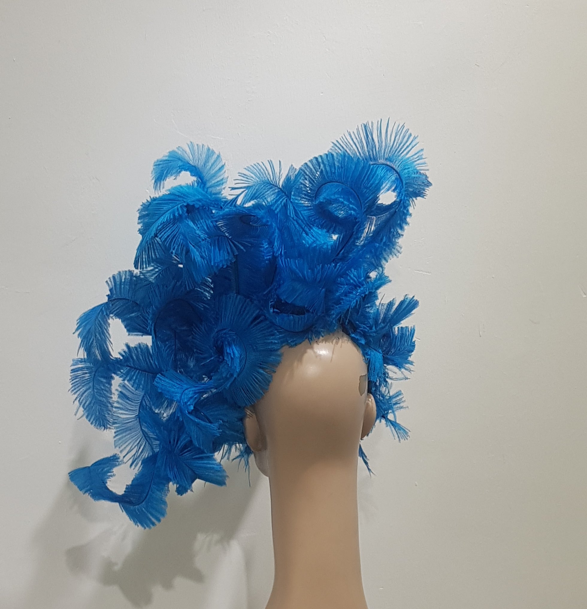 Cerulean Cascade Feather Fascinator