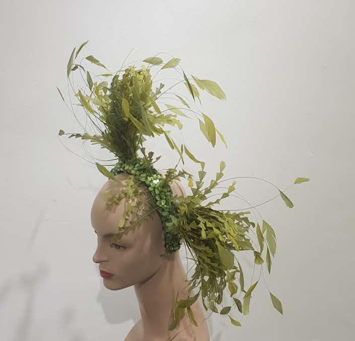 Enchanted Garden: Leaf and Feather Fascinator