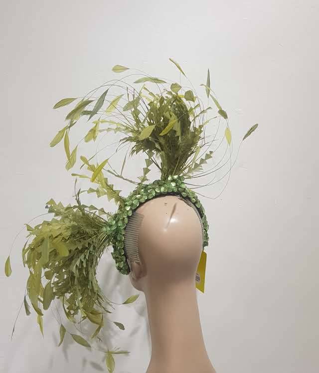 Enchanted Garden: Leaf and Feather Fascinator