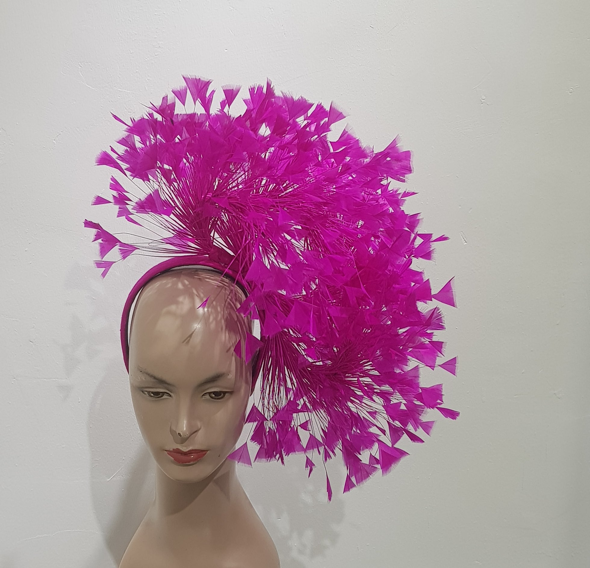 Fuchsia Flair Feather Fascinator