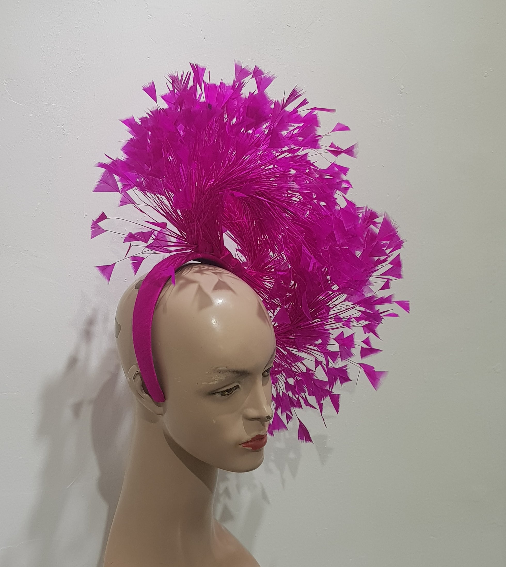 Fuchsia Flair Feather Fascinator