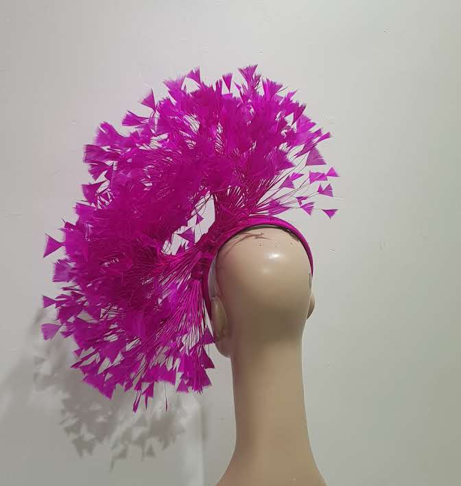 Fuchsia Flair Feather Fascinator