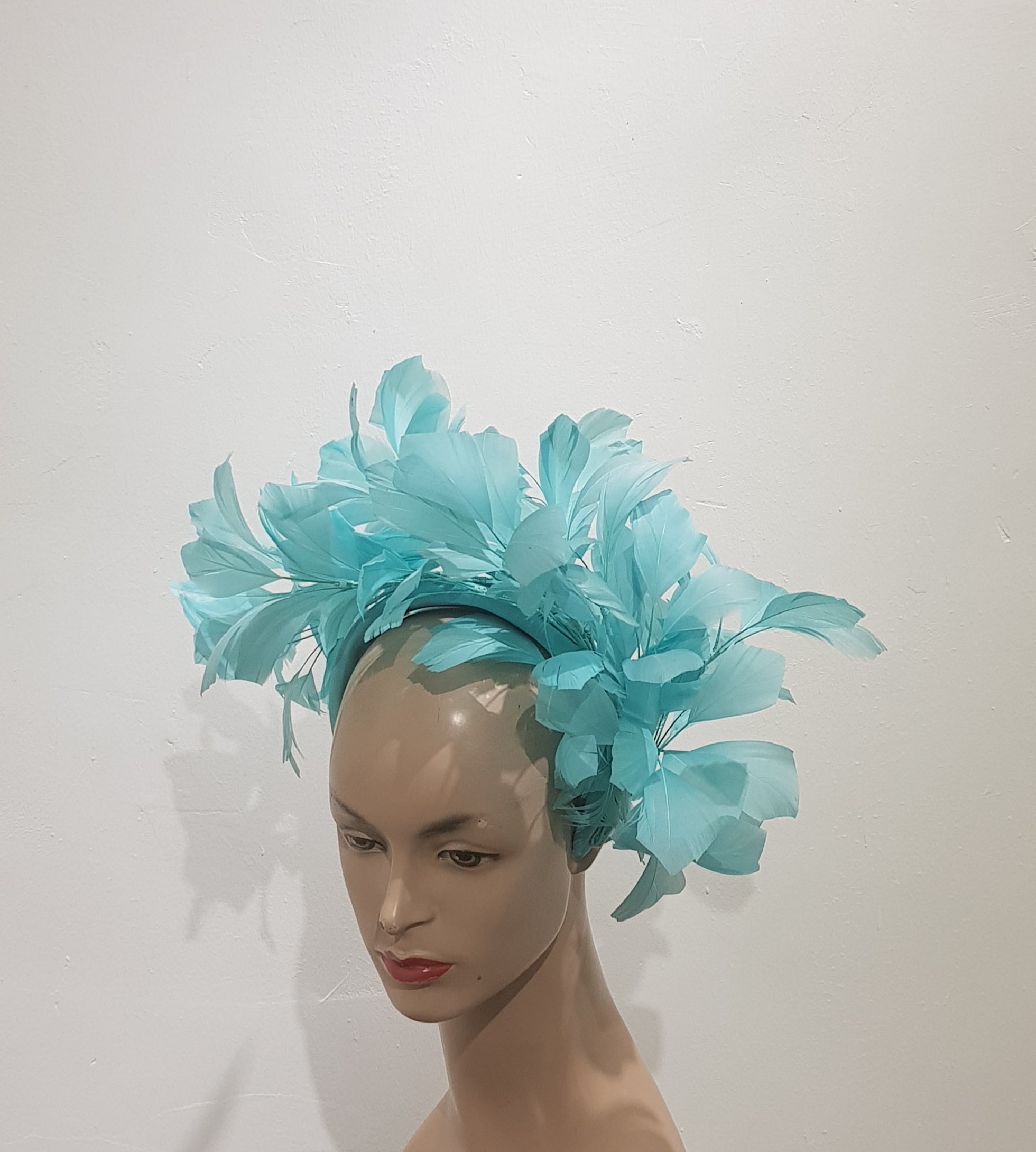 Aqua Elegance Feathered Fascinator