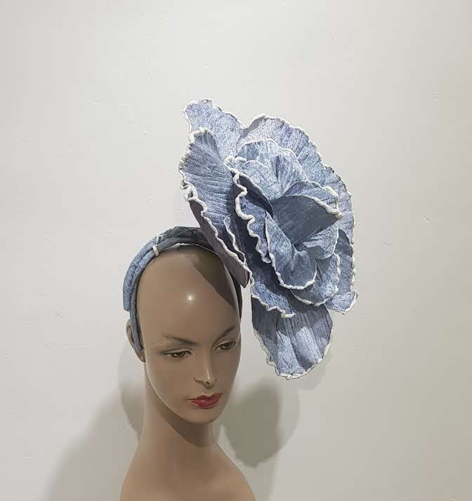 Denim Bloom Fascinator