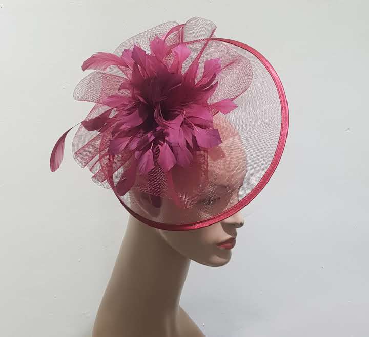 "Elegant Collection Crinoline Fascinator with Feathers"