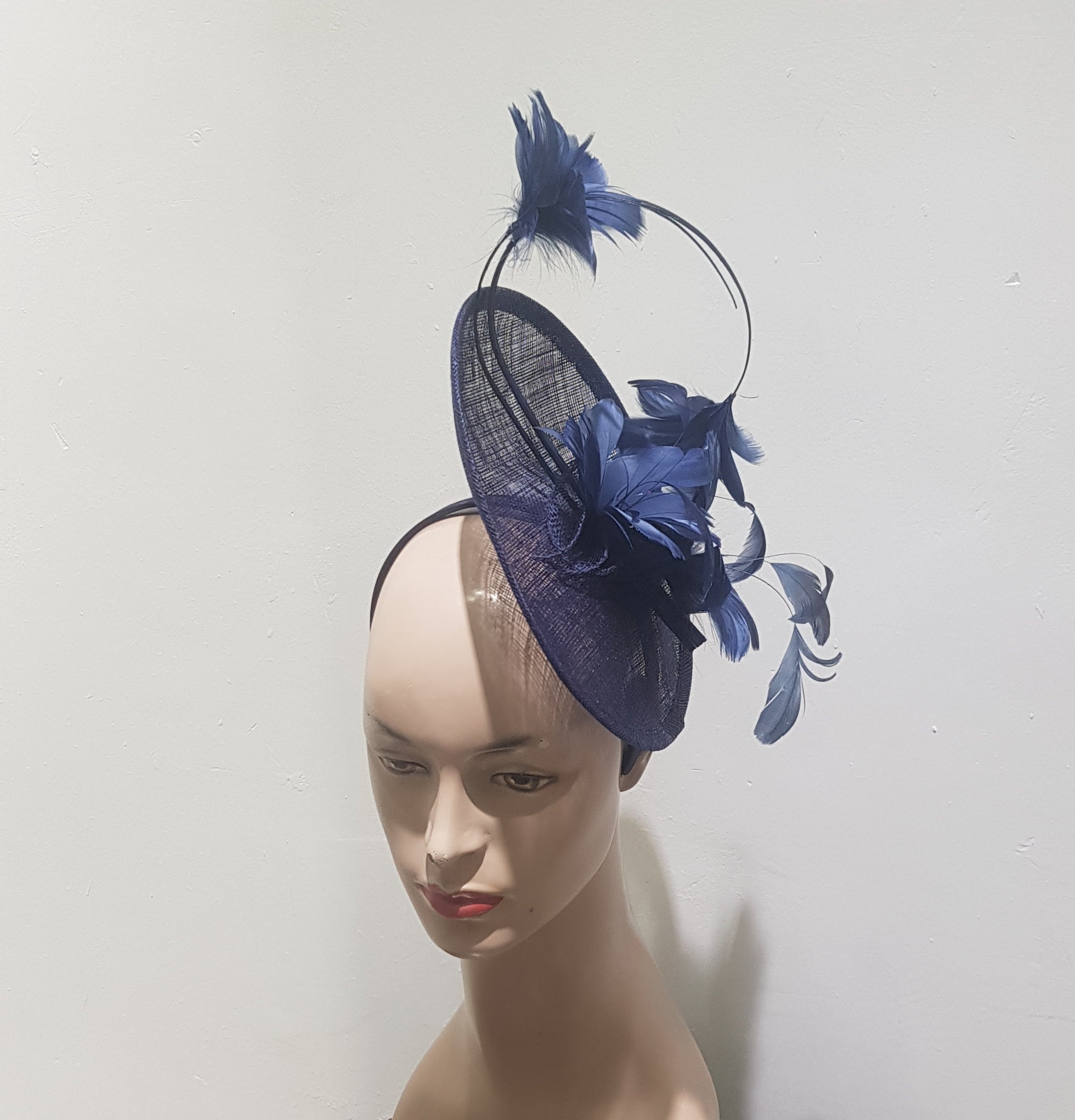 Sapphire Sinamay Feather-flowery Fascinator