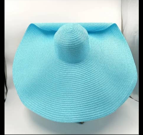 Glamorous Extra large, blocked straw hat for all your summer outings.