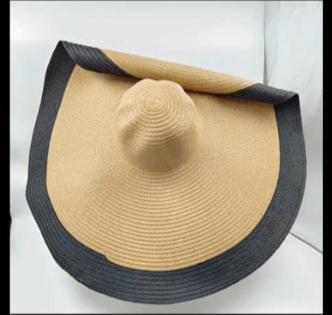 Glamorous Extra large, blocked straw hat for all your summer outings.