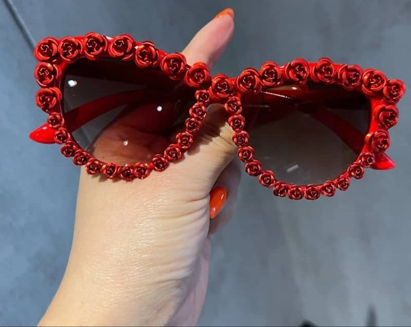 Trendy rose covered sunglasses