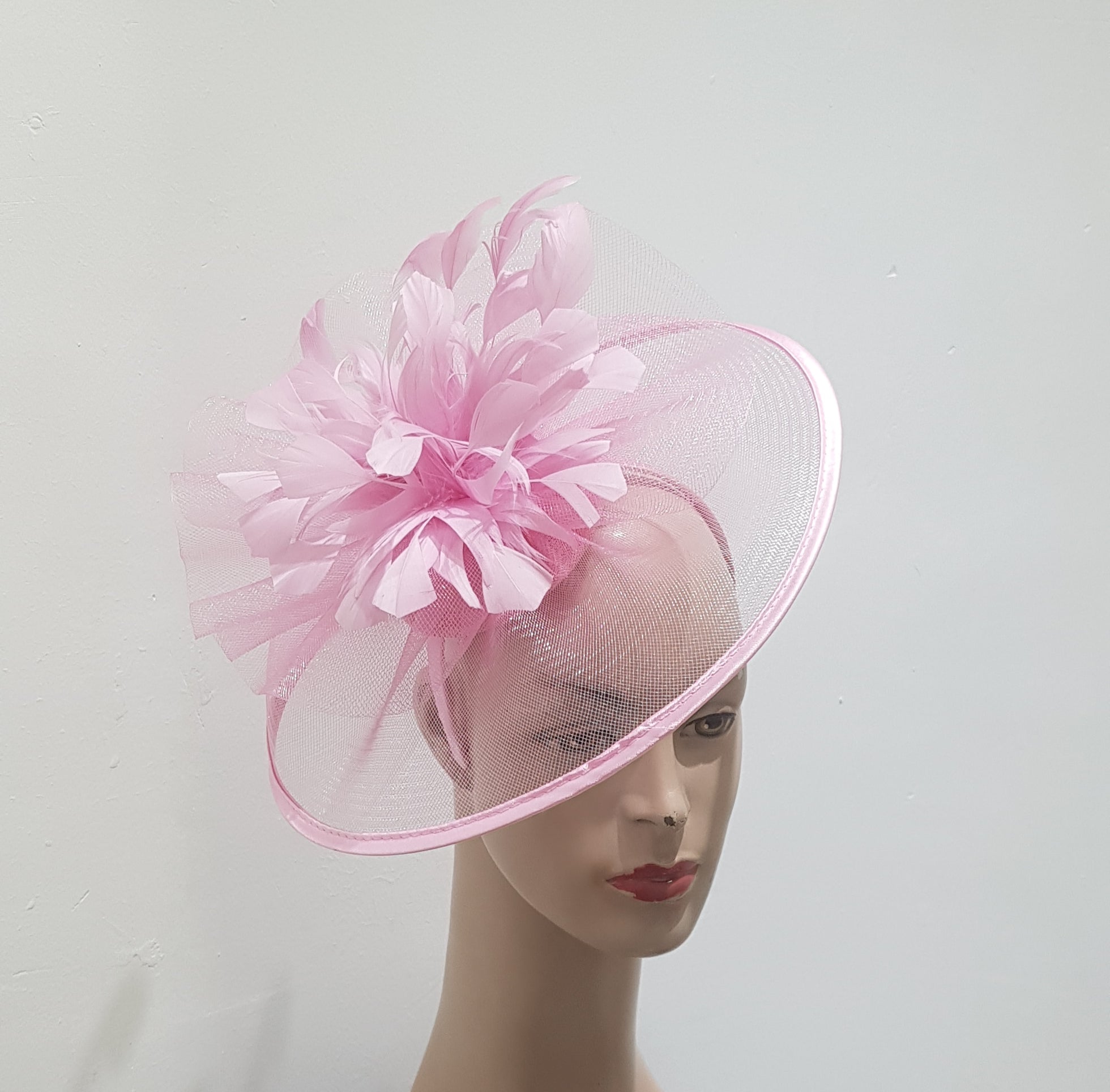 "Elegant Collection Crinoline Fascinator with Feathers"