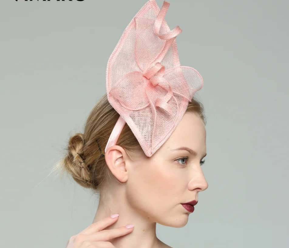 Pastel Pink and Classic Red Sinamay Elegance