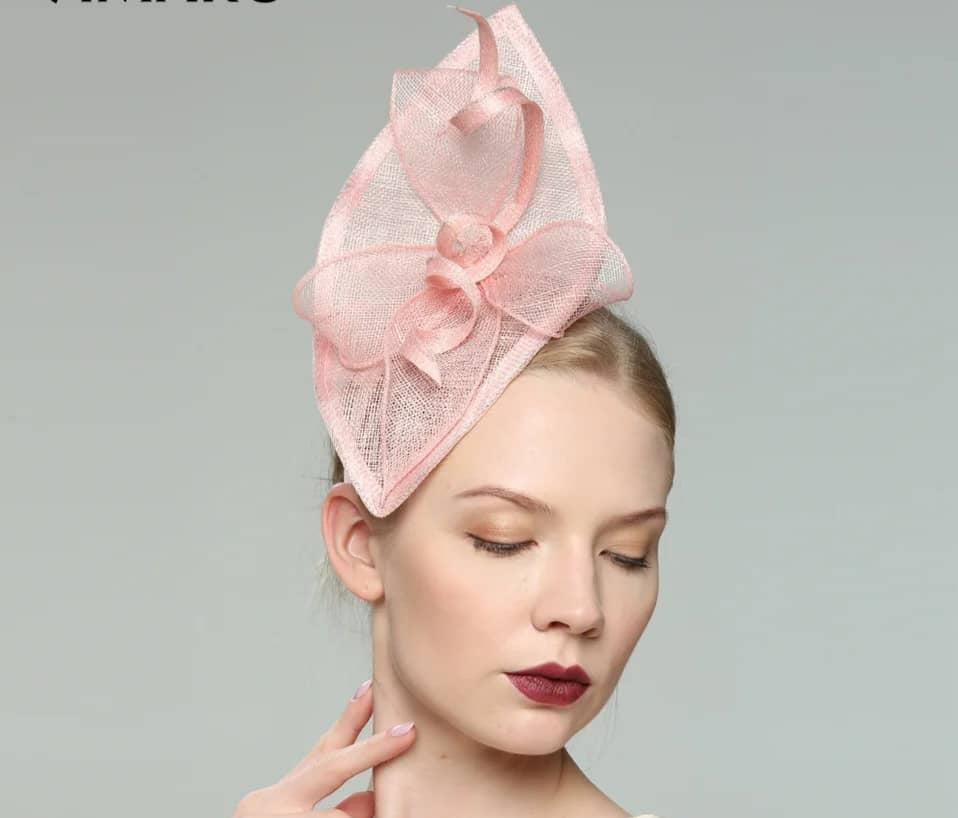 Pastel Pink and Classic Red Sinamay Elegance