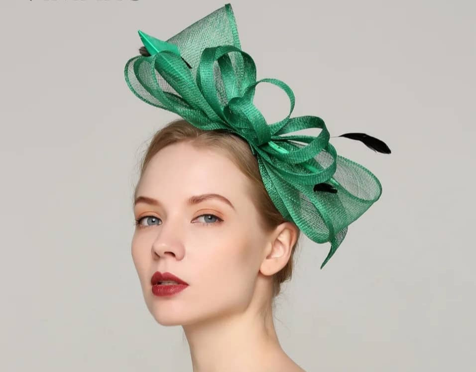 Verdant Vogue Sinamay Feathered Fascinator