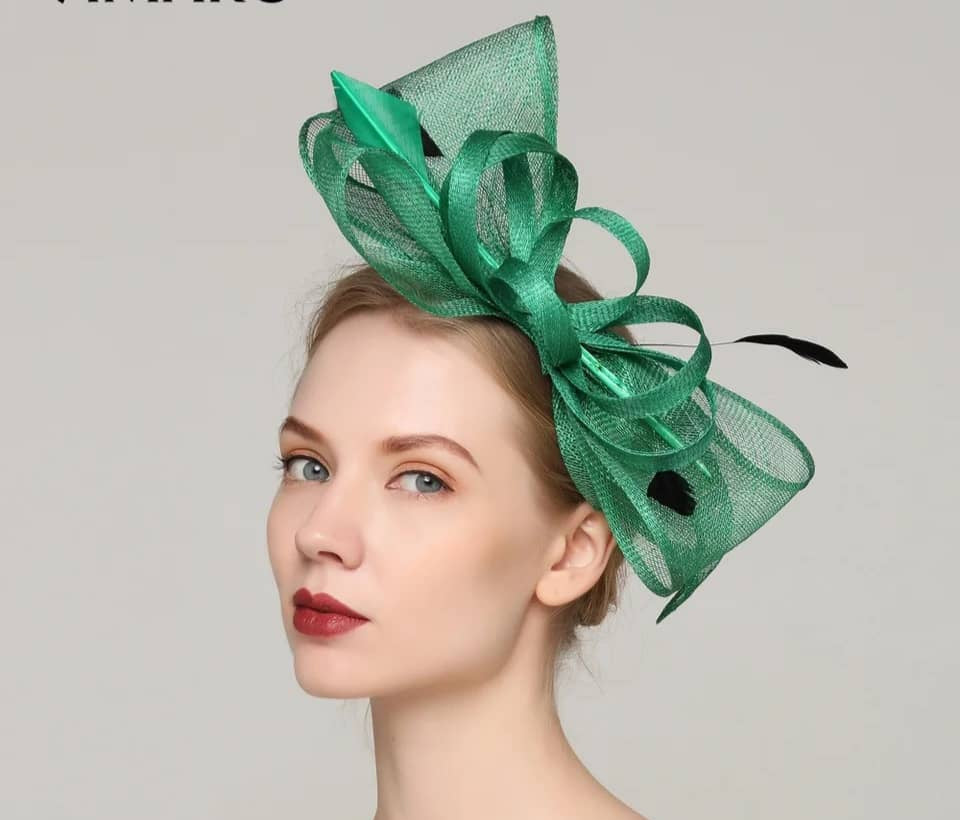 Verdant Vogue Sinamay Feathered Fascinator