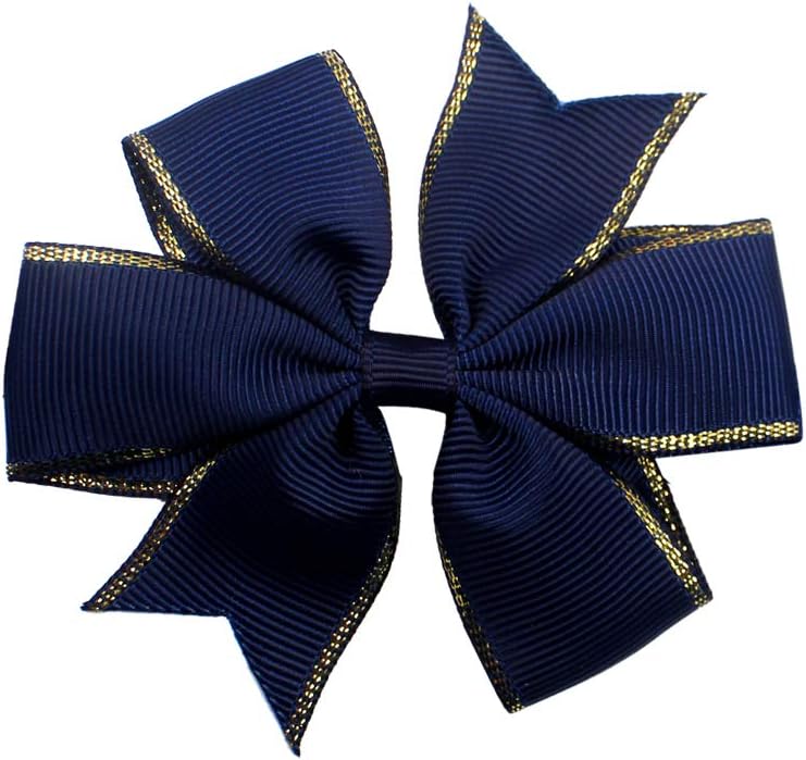 3inches Vibrant Grosgrain Ribbon Bow Hair Clips set of 5 Colors