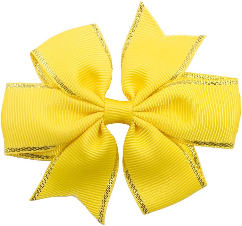 3inches Vibrant Grosgrain Ribbon Bow Hair Clips set of 5 Colors