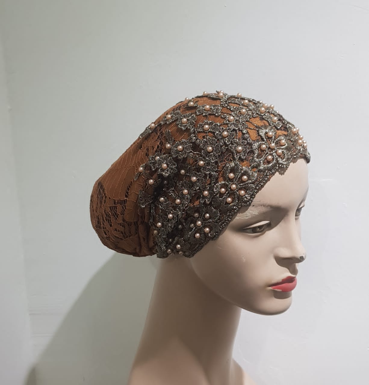 Elegance Reimagined Beaded Lace Head Coverings