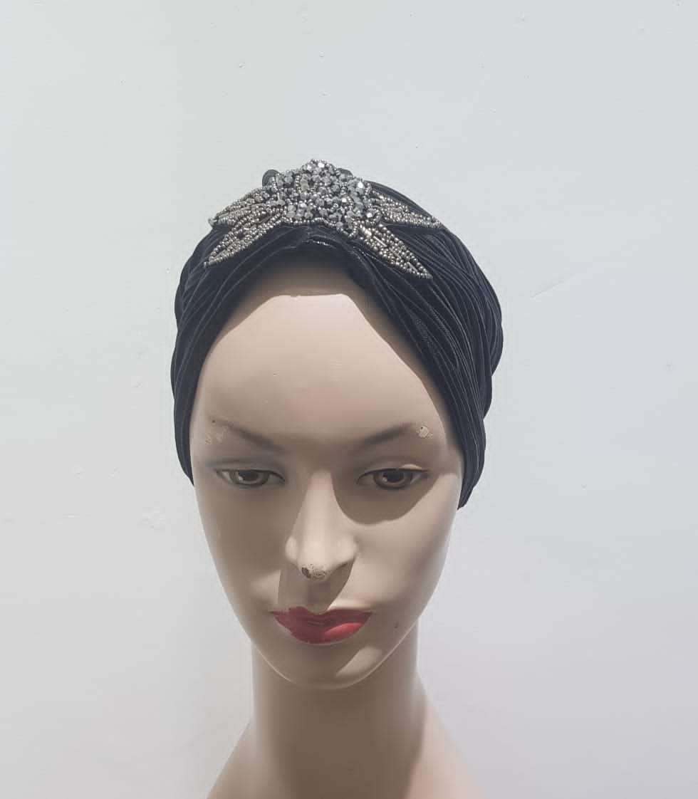 Radiant Shimmer Pleated Turban