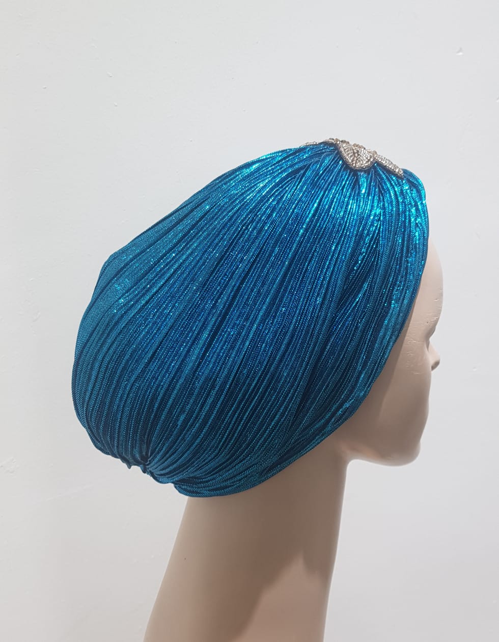 Radiant Shimmer Pleated Turban