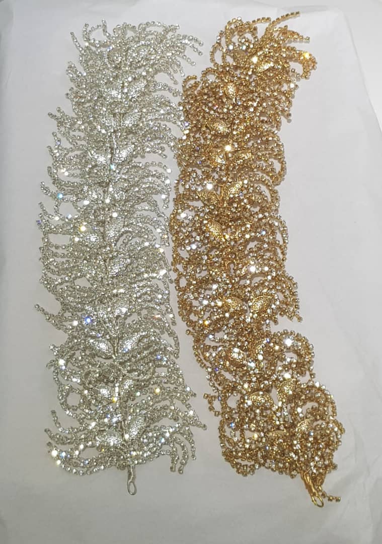 Regal Elegance Silver and Gold Crystal Appliqués