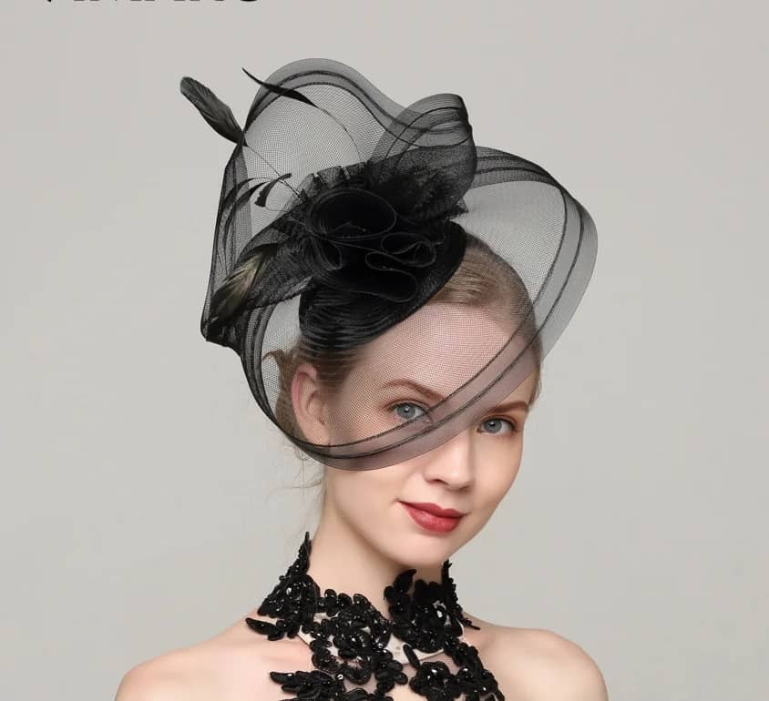 Noir Elegant Crinoline Fascinator