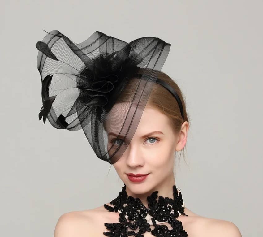 Noir Elegant Crinoline Fascinator