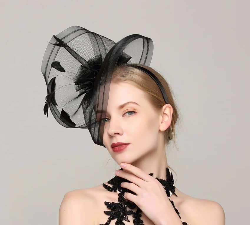 Noir Elegant Crinoline Fascinator