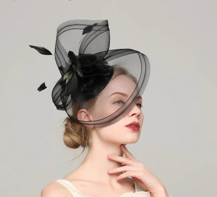 Noir Elegant Crinoline Fascinator