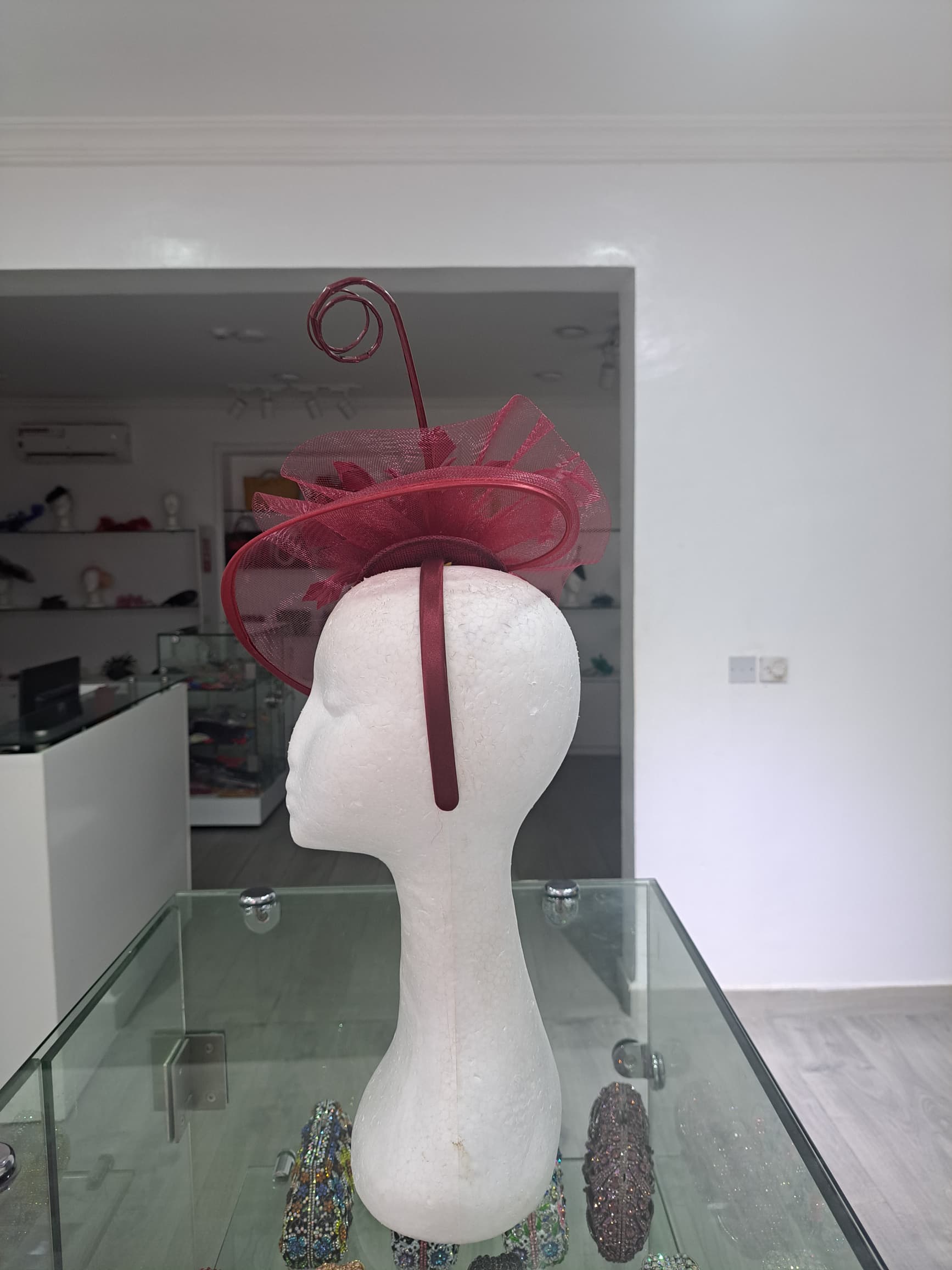 "Elegant Collection Crinoline Fascinator with Feathers"