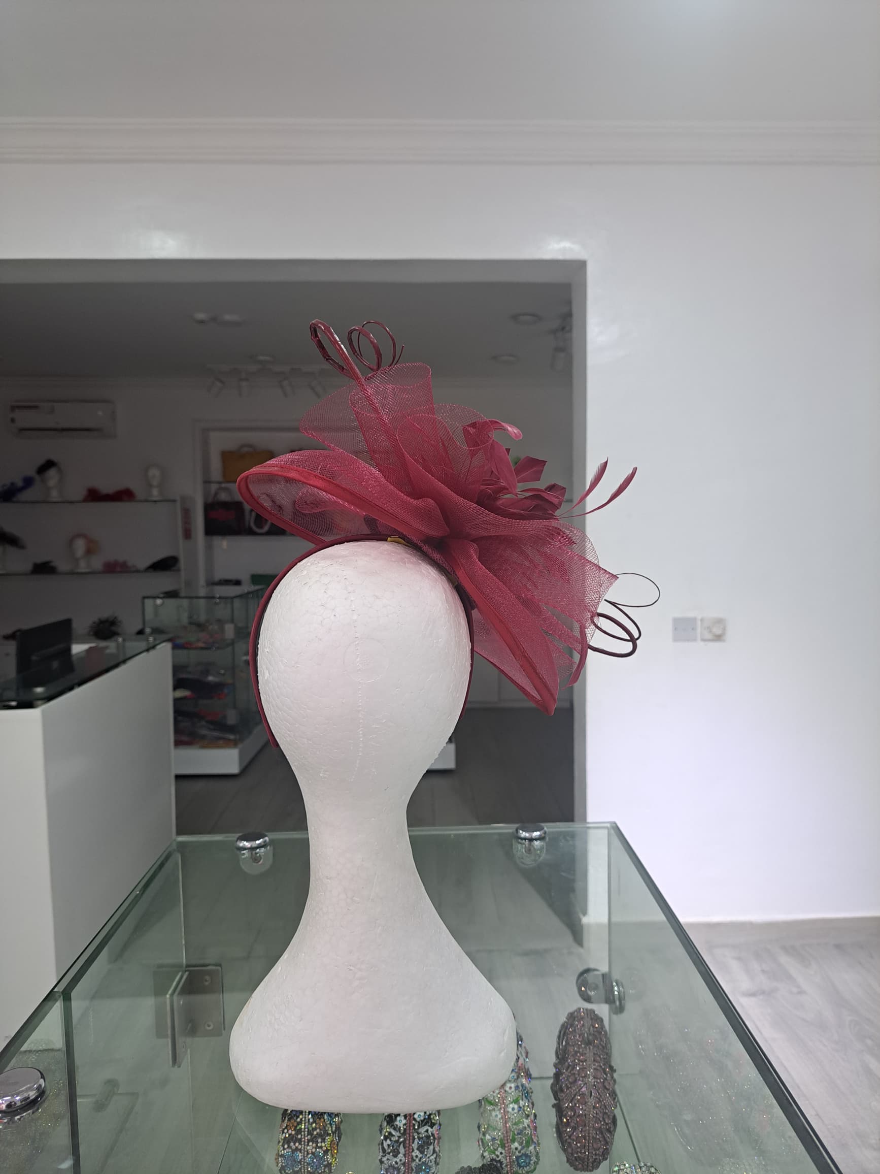 "Elegant Collection Crinoline Fascinator with Feathers"